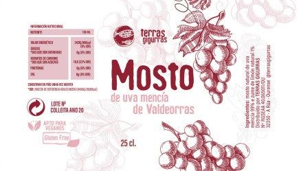 MOSTO TINTO DE UVA MENCIA  DE VALDEORRAS. 250ML-1