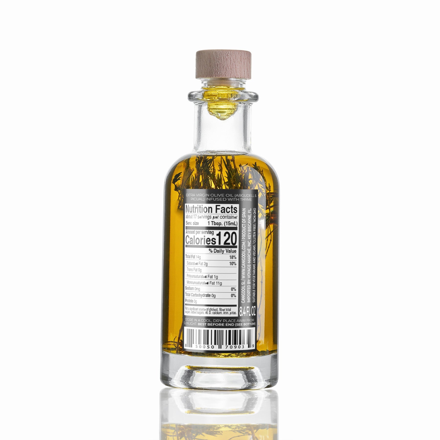 Thyme Infused Extra Virgin Olive Oil – 250ml / 8.45 fl oz – Llàgrimes del Canigó-1
