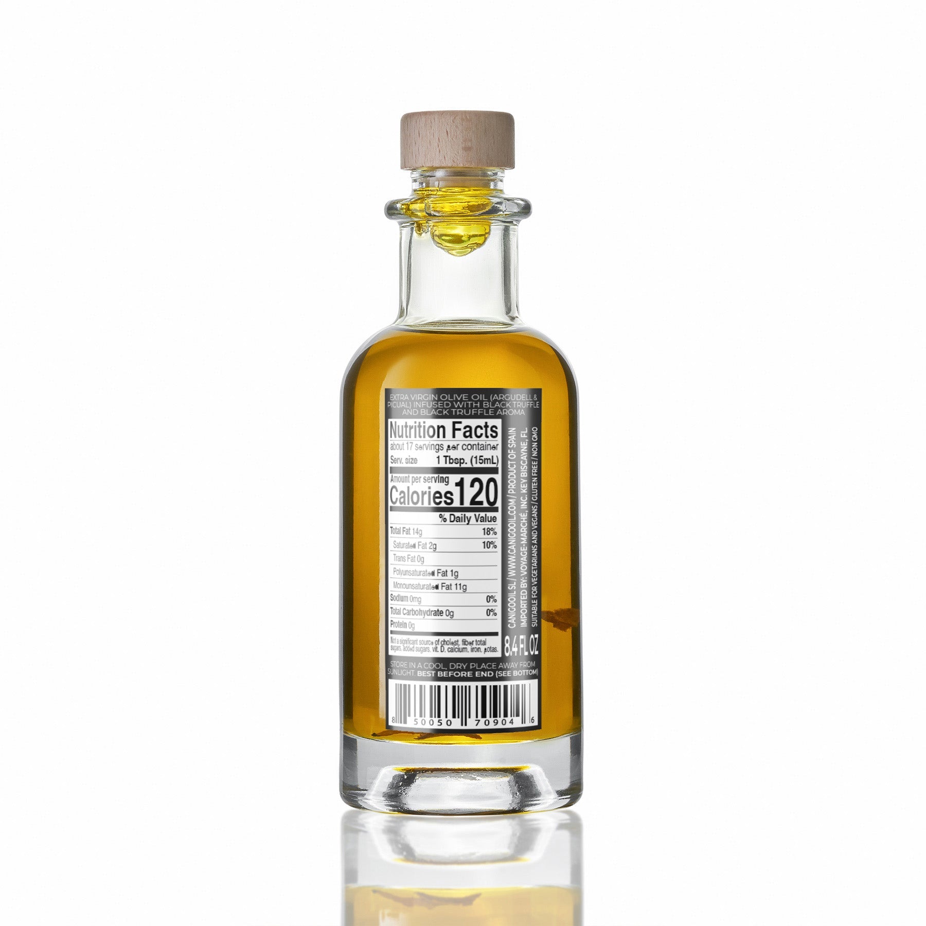 Black Truffle Infused Extra Virgin Olive Oil – 250ml / 8.45 fl oz – Llàgrimes del Canigó-1
